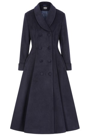 Emmeline Navy Swing Coat in Extended Sizing